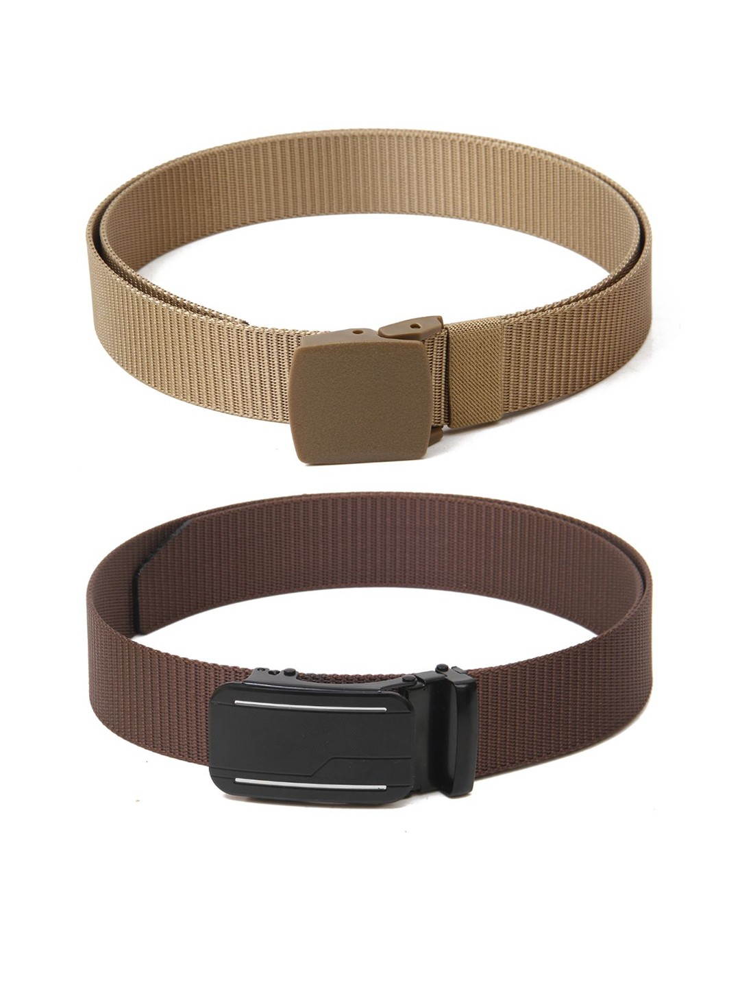 

Calvadoss Girls Set Of 2 Textured Belts, Beige