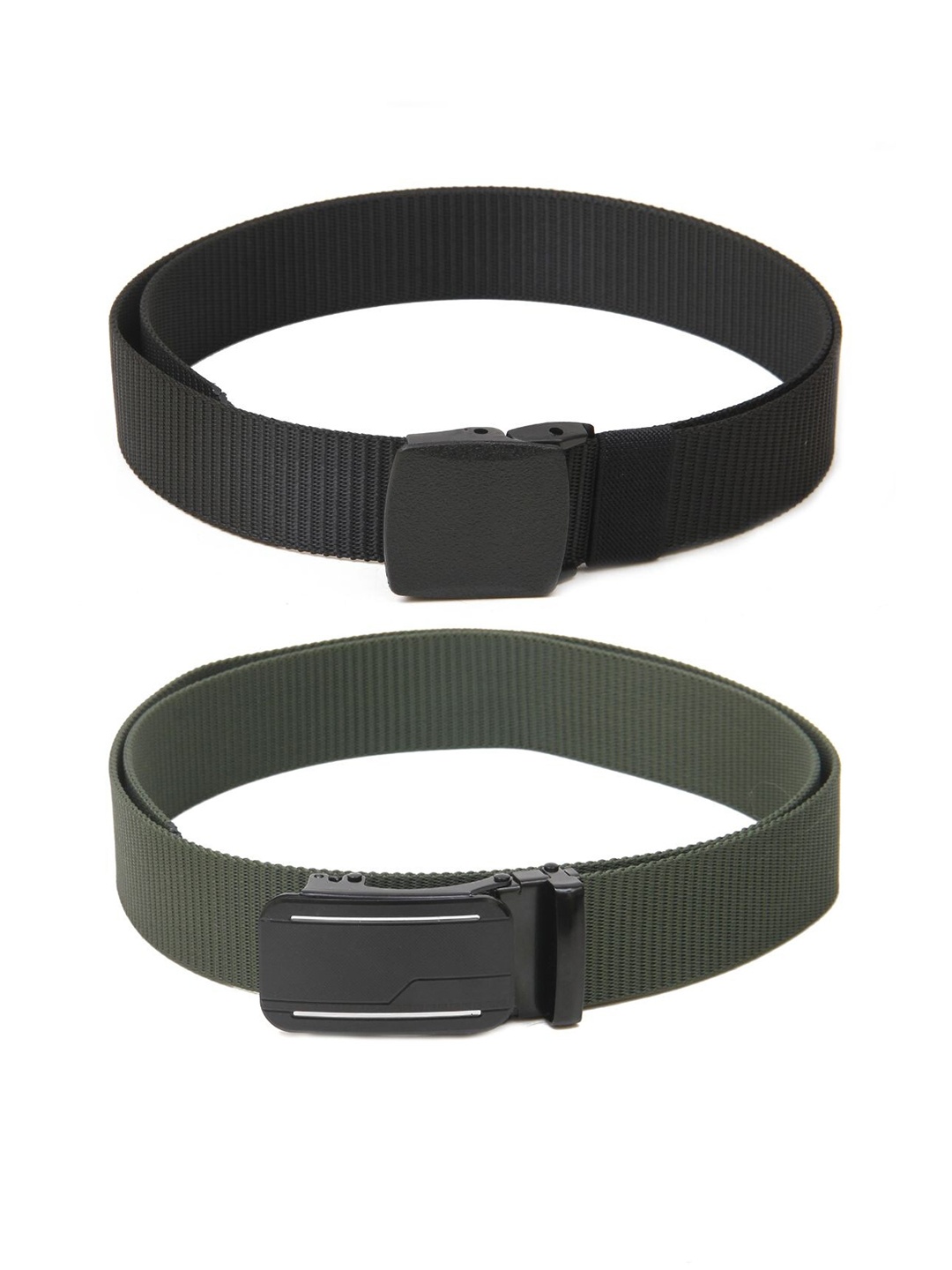 

Calvadoss Girls Set Of 2 Textured Belts, Black