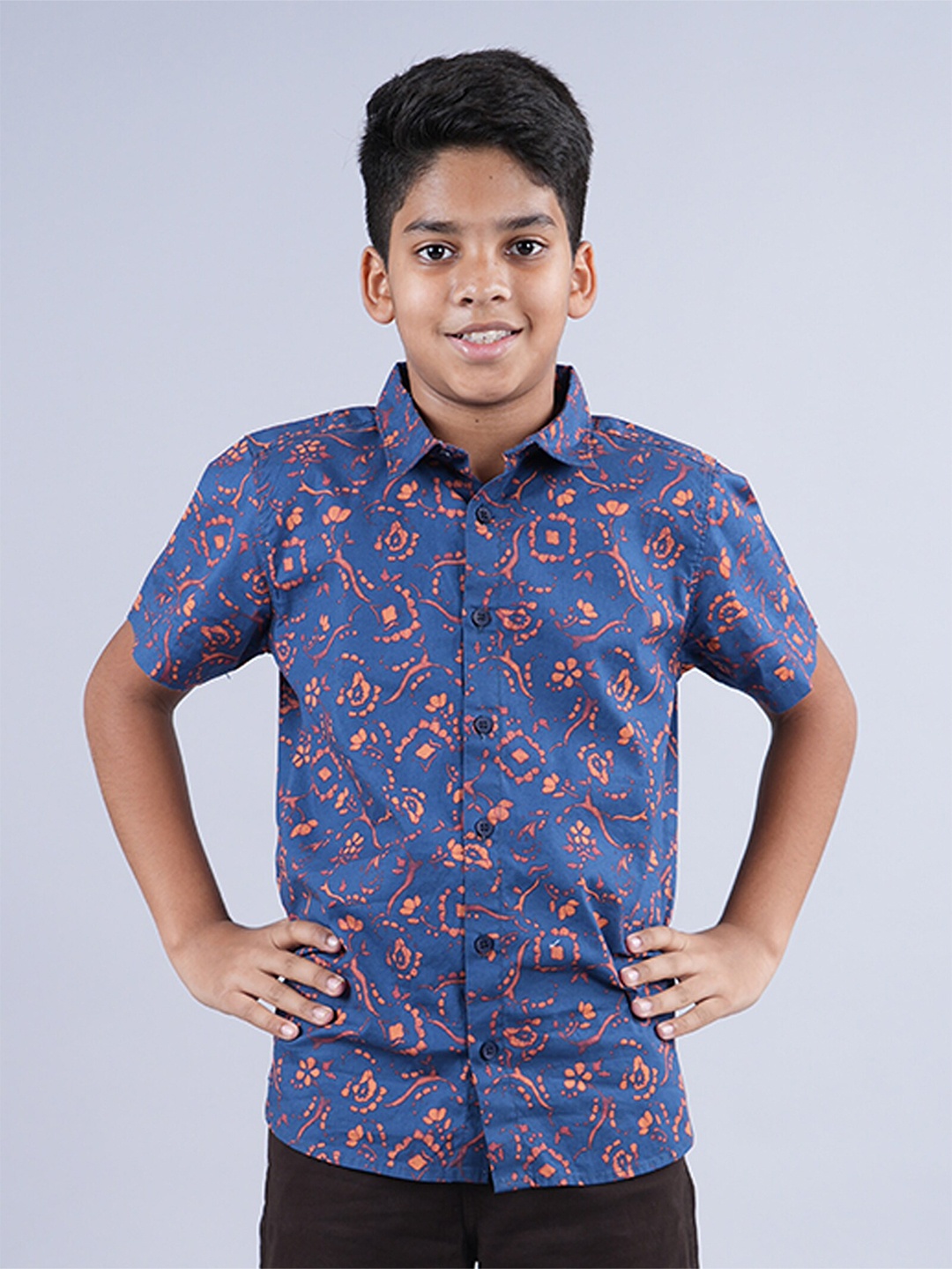 

KiddoPanti Boys Floral Printed Casual Shirt, Na