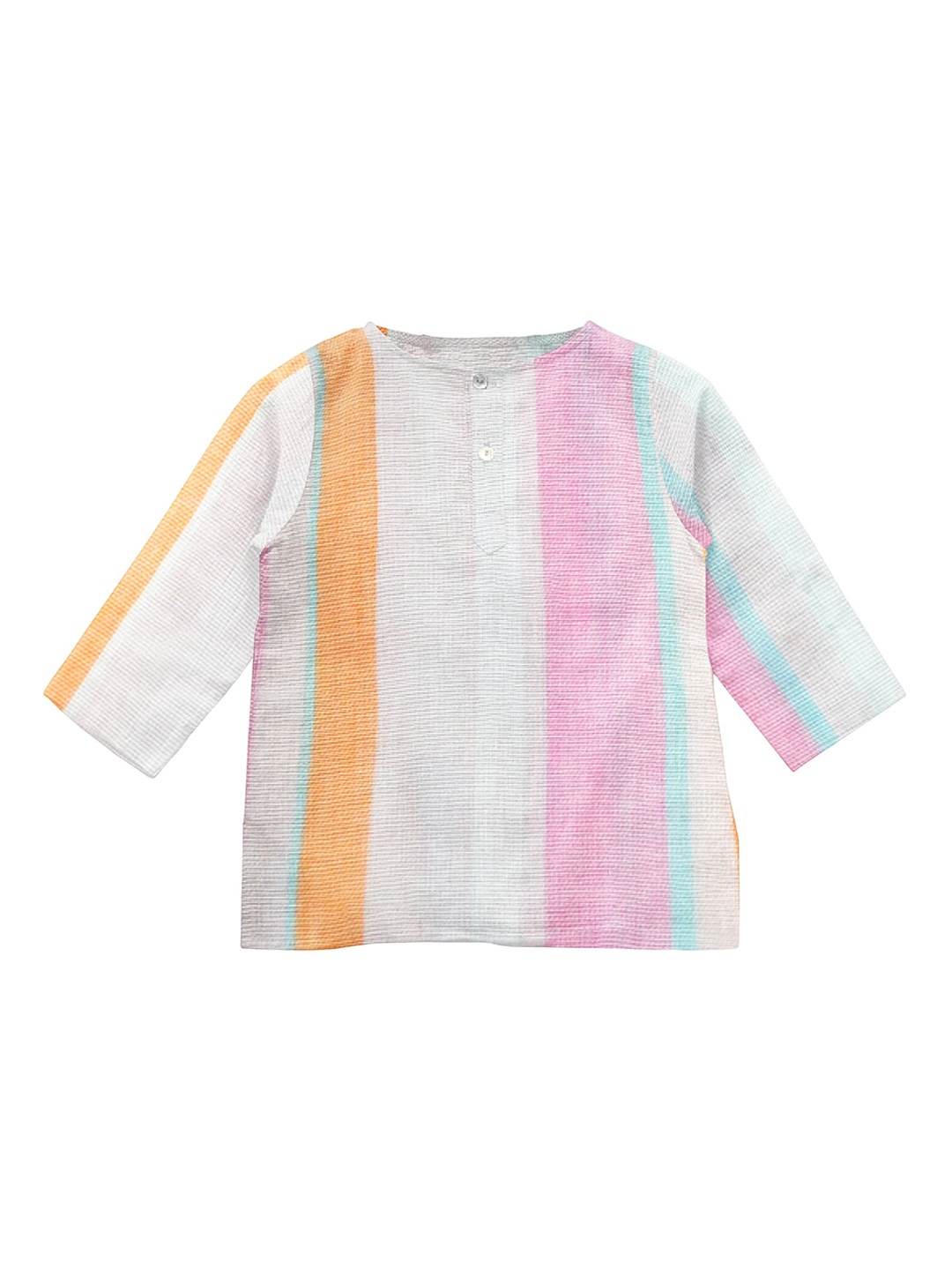 

THE BABY ATELIER Unisex Striped Regular Pure Cotton Kurta & Pyjamas, Orange