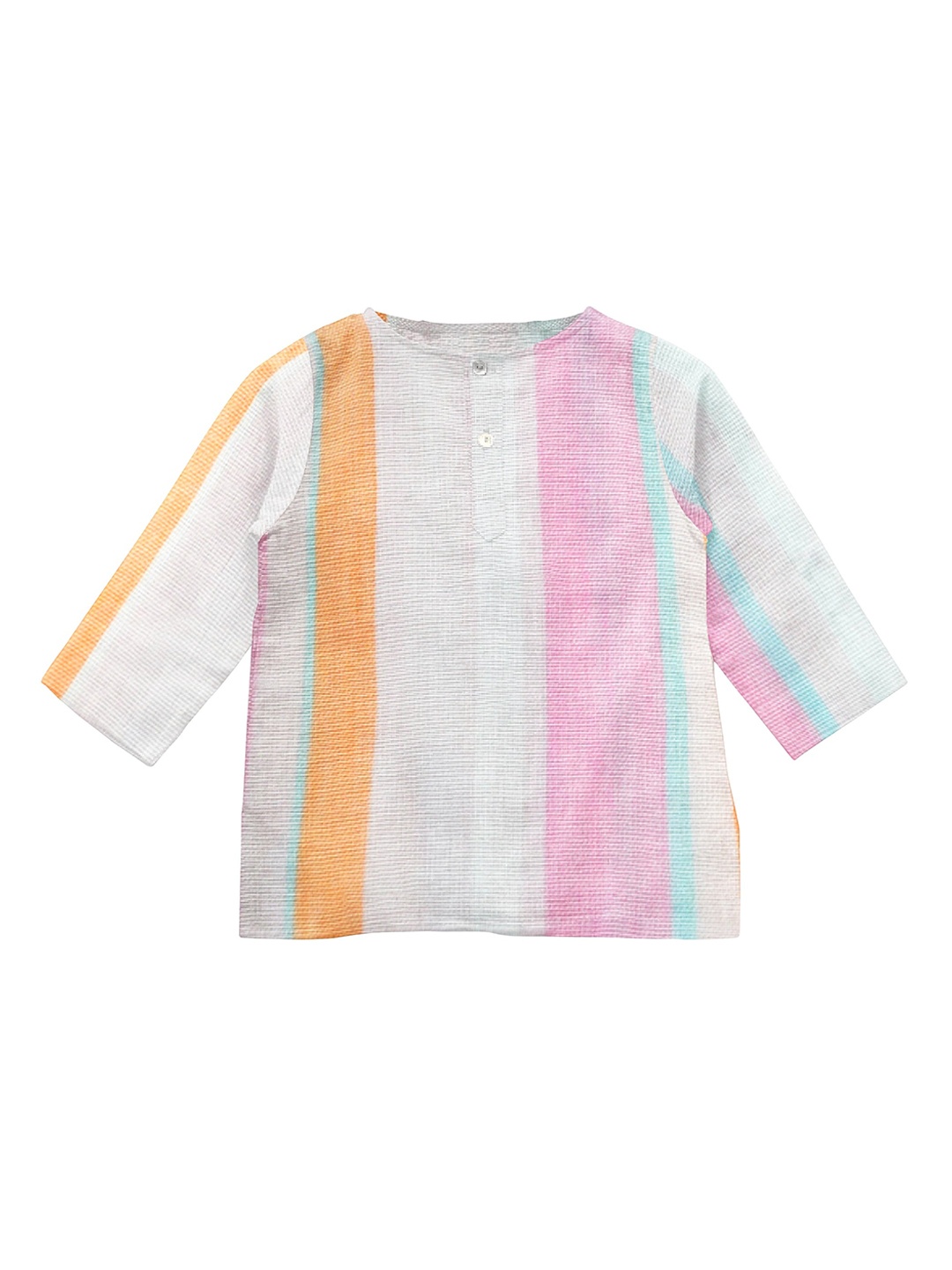 

THE BABY ATELIER Infants Striped Regular Pure Cotton Kurta With Pyjamas, Orange