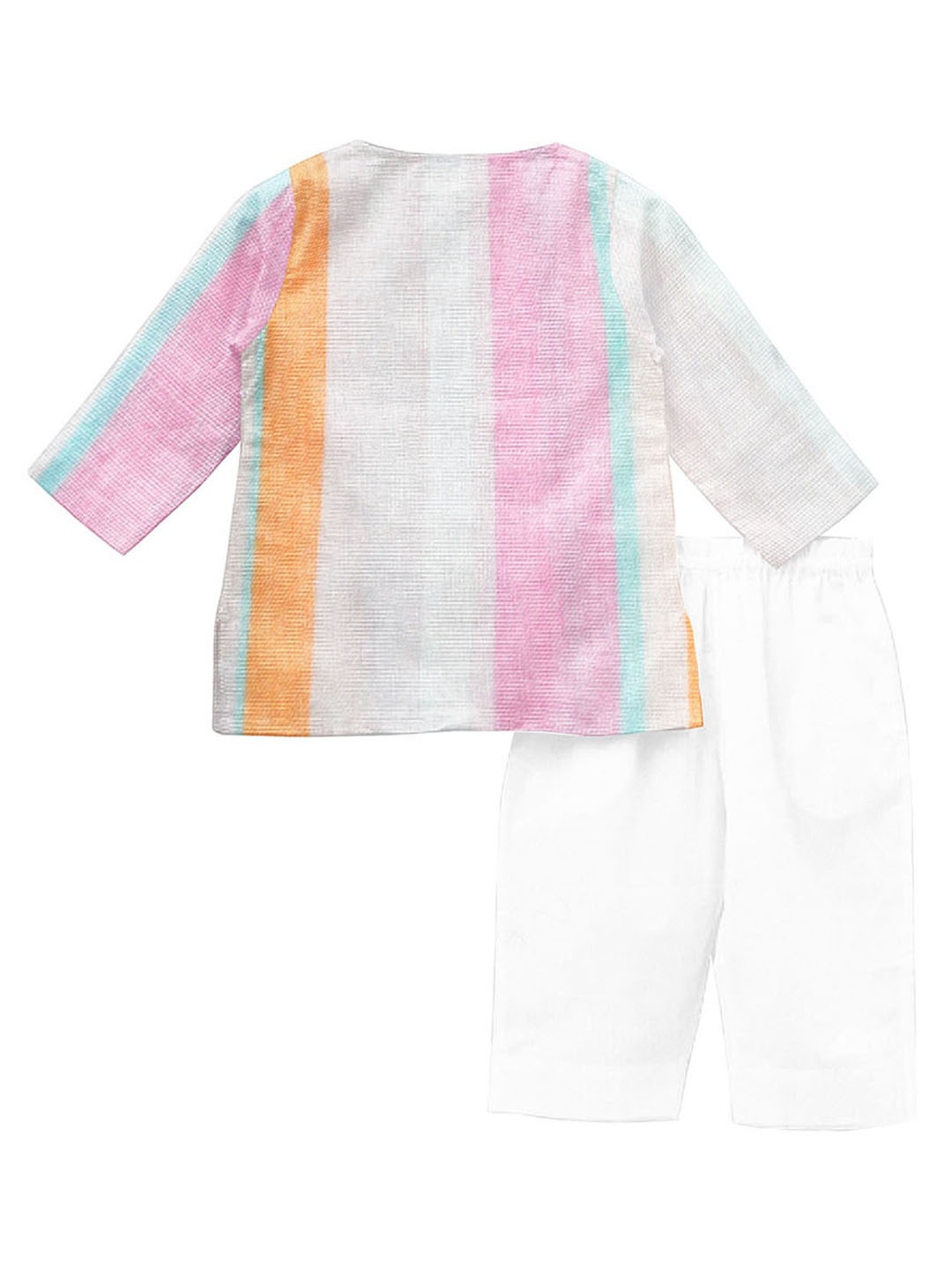 

THE BABY ATELIER Unisex Striped Regular Pure Cotton Kurta & Pyjamas, Orange