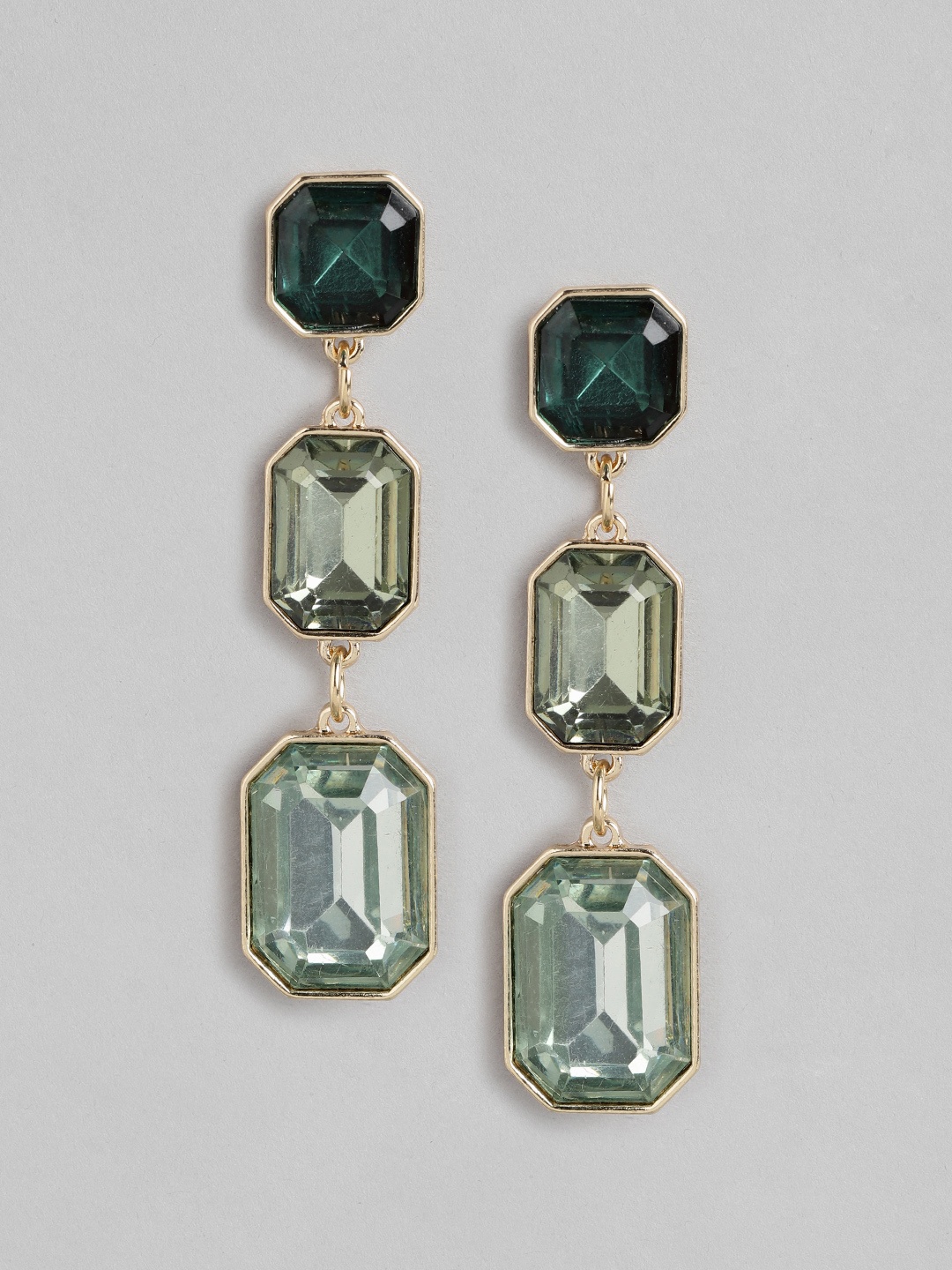 

Forever New Geometric Drop Earrings, Green