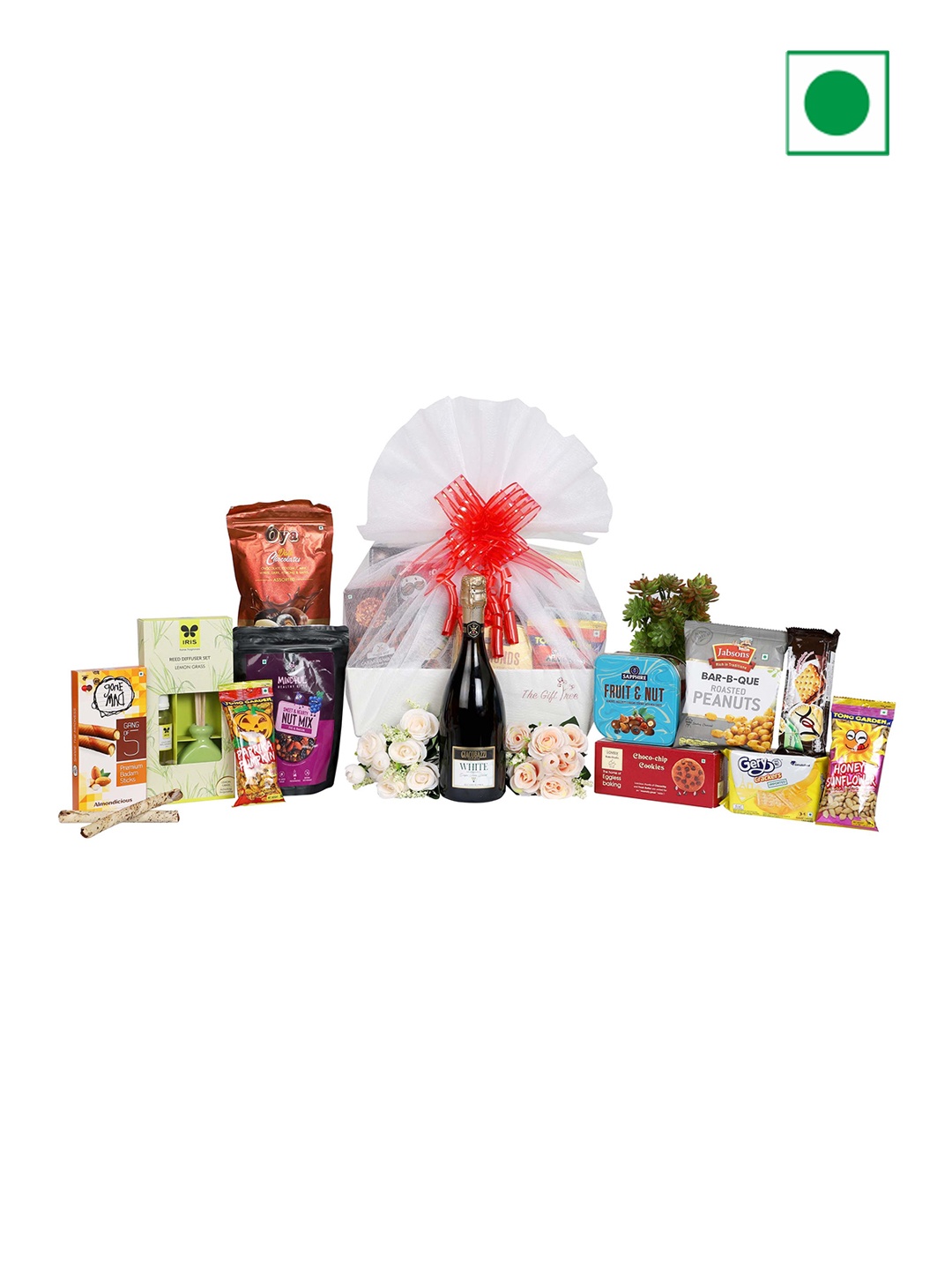 

The Gift Tree 16Pcs Sparkling Juice and Snacks Hamper, Red