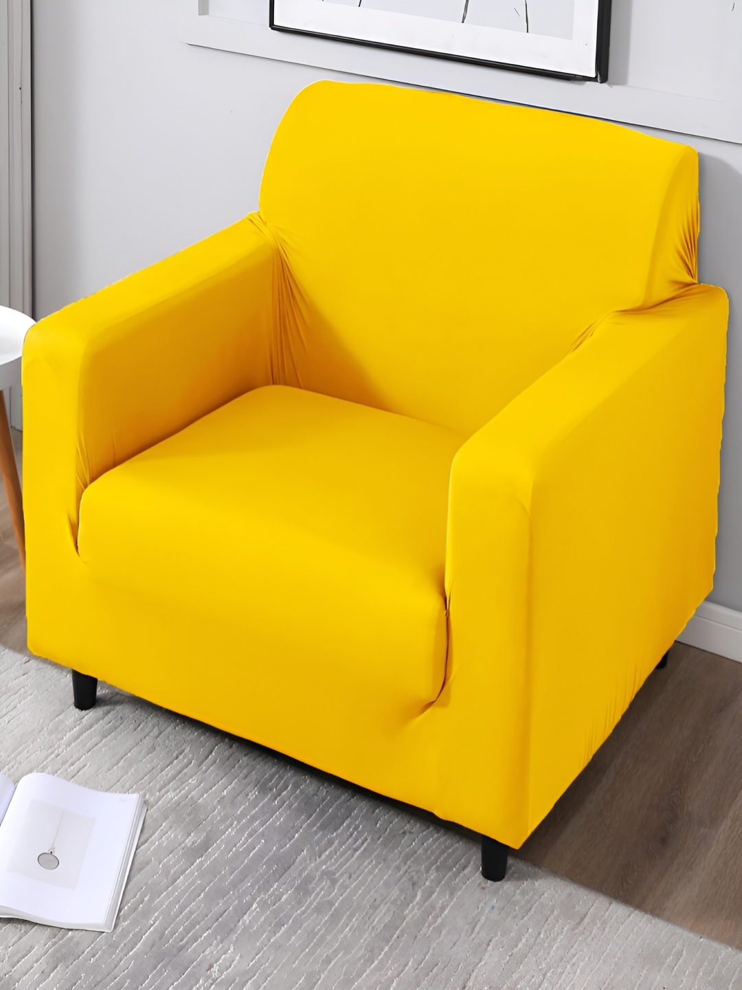 

HOKIPO Yellow Elasticated Sofa Cover With Arms