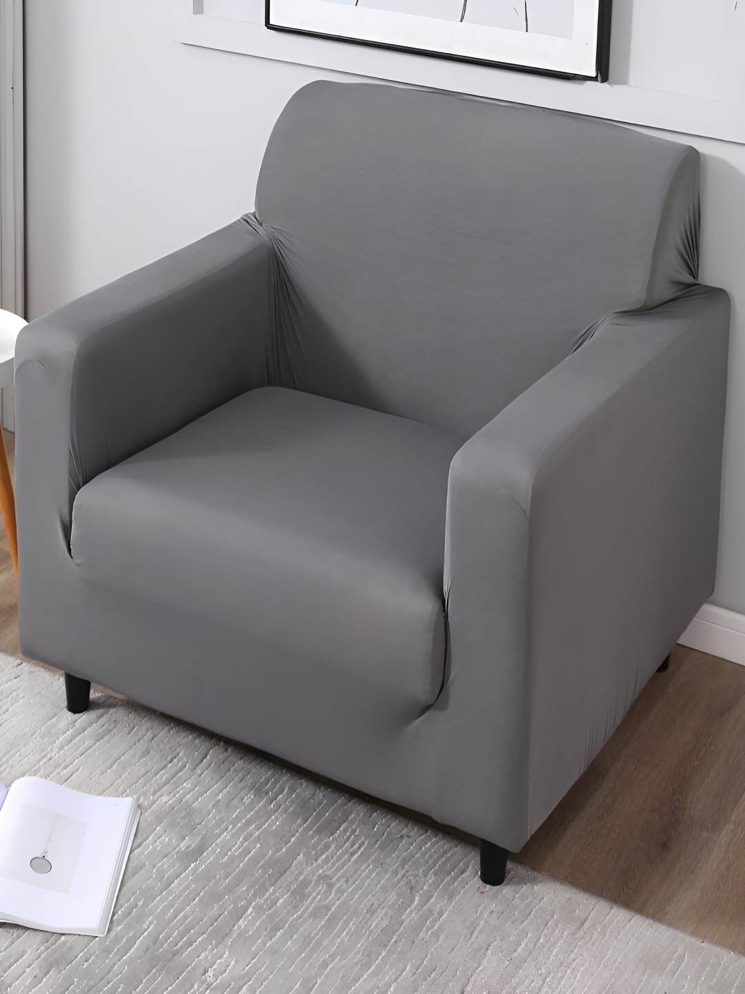 HOKIPO Grey 1 Seater Sofa Cover With Arms