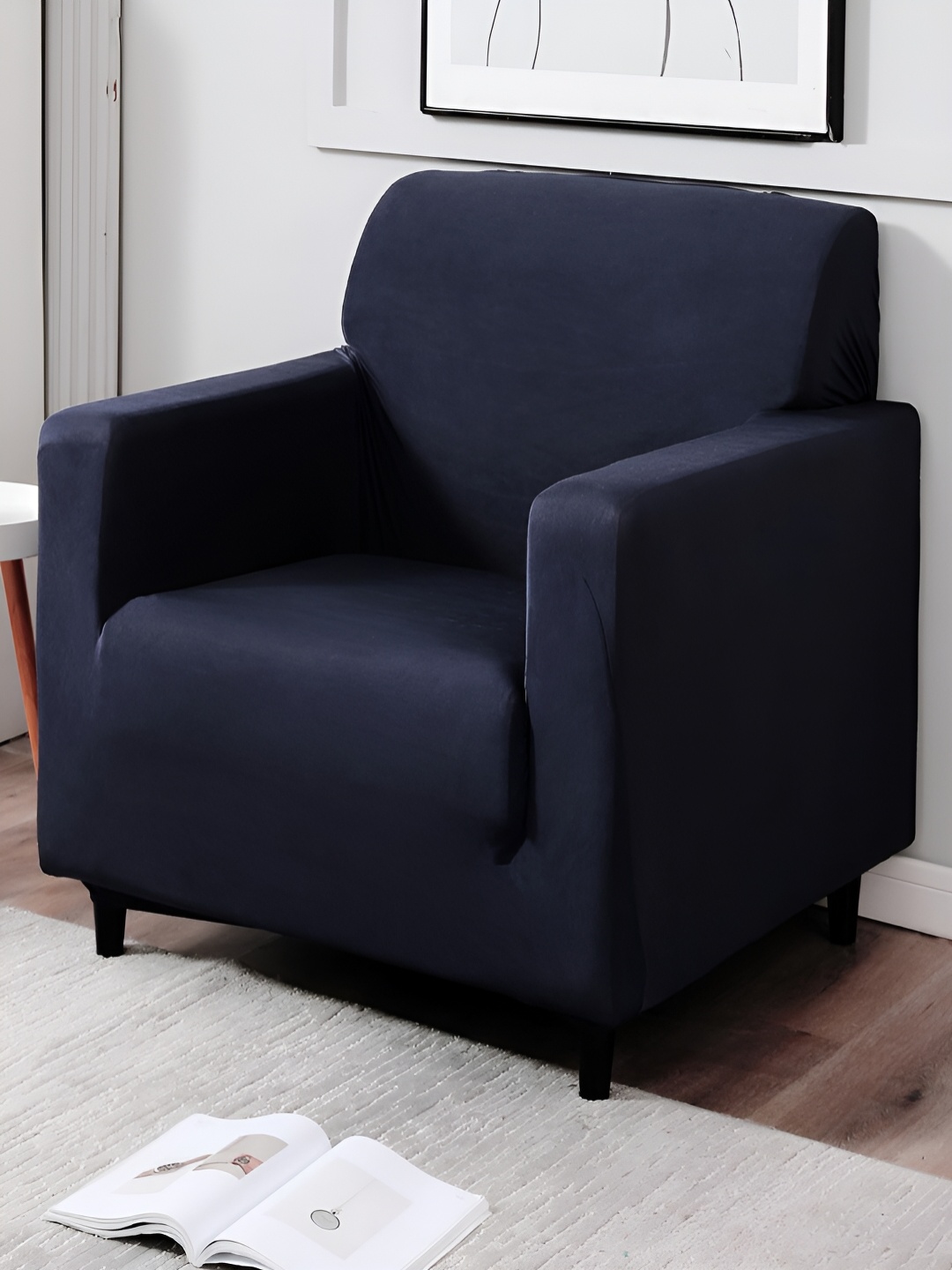 

HOKIPO Blue 1 Seater Sofa Cover With Arms