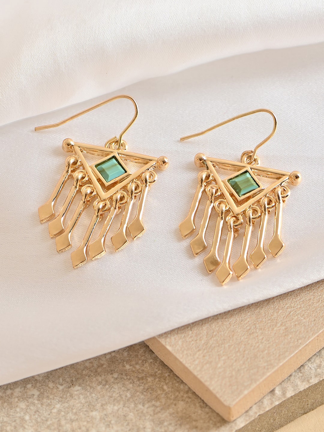 

ToniQ Gold-Plated Geometric Drop Earrings