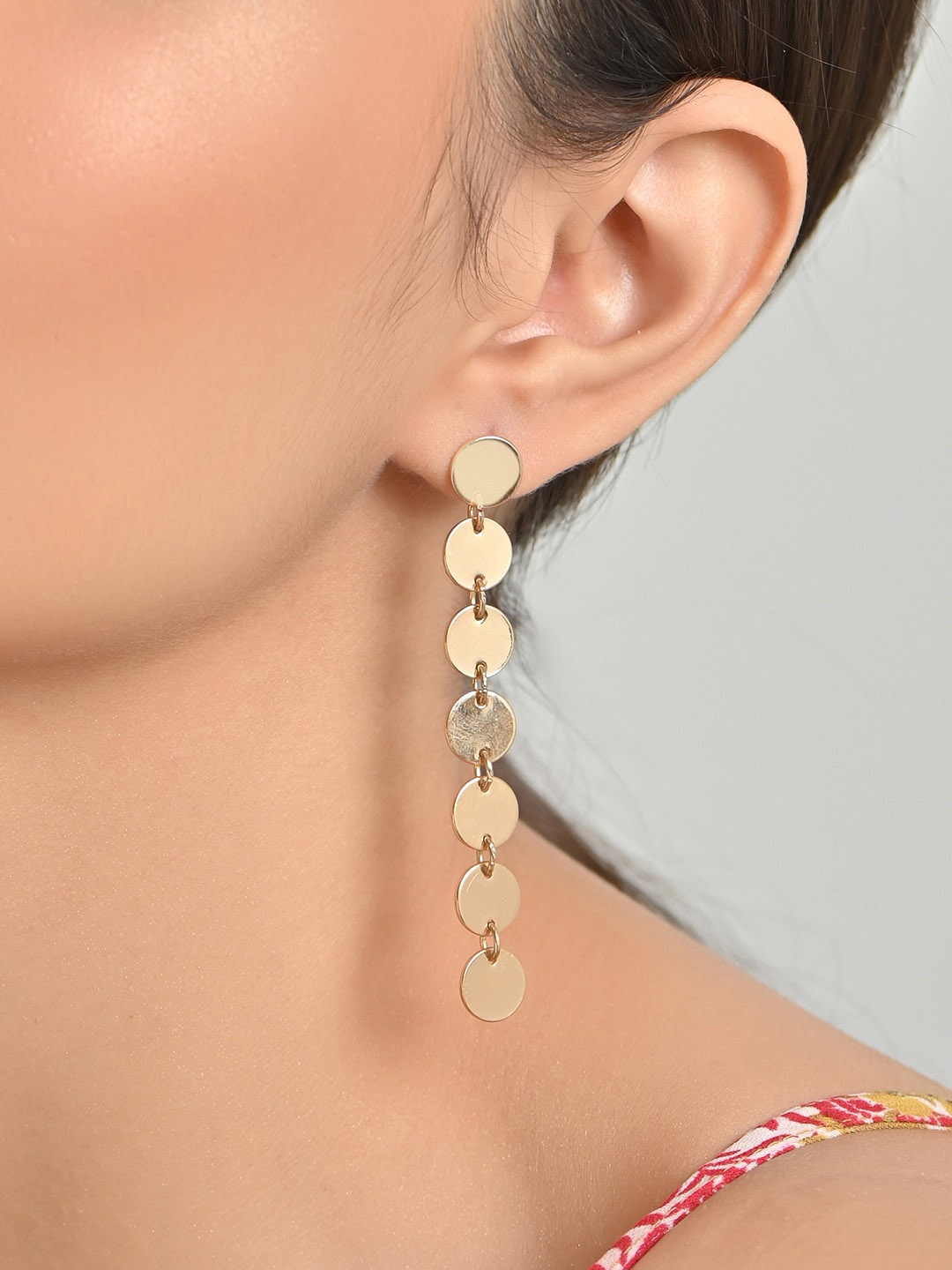 

ToniQ Gold-Plated Geometric Drop Earrings