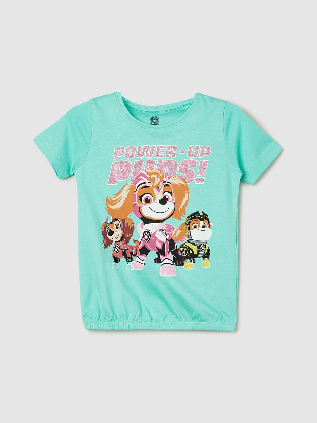 

max Girls Printed Cotton T-shirt, Green