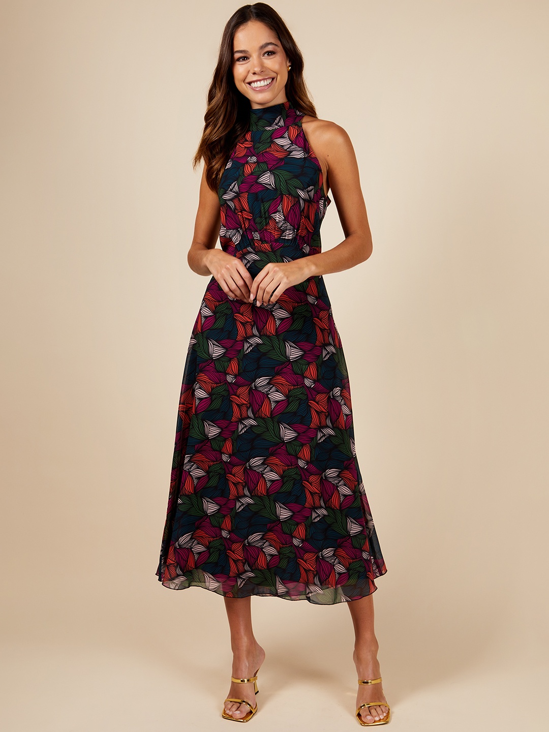

Little Mistress Printed A-Line Midi Dress, Multi