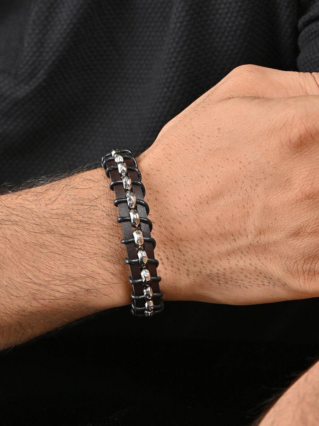 

The Bro Code Mens Black Multistrand Bracelet