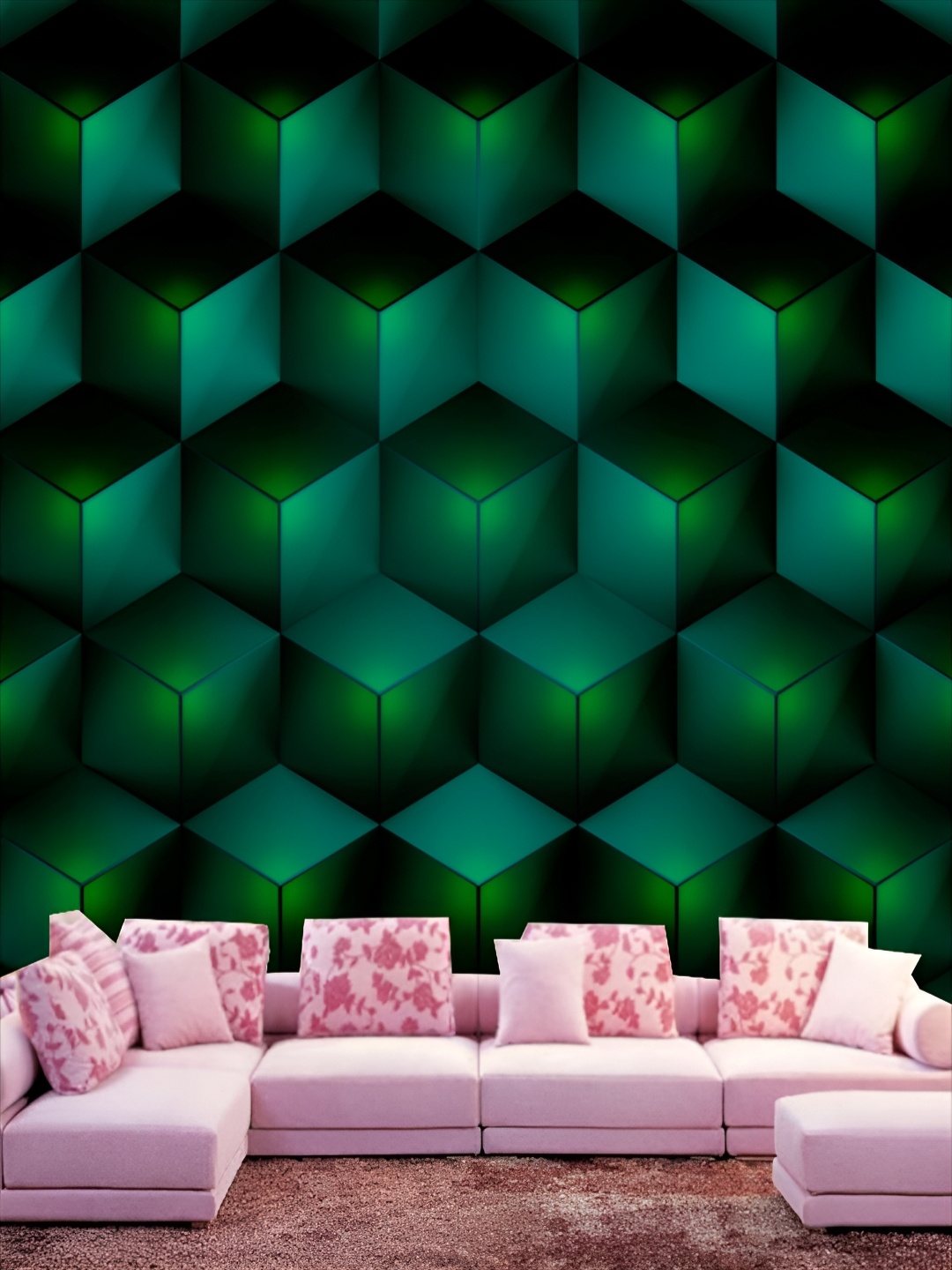 

KSHIRSA Green 3D Printed Self Adhesive Wall Stickers