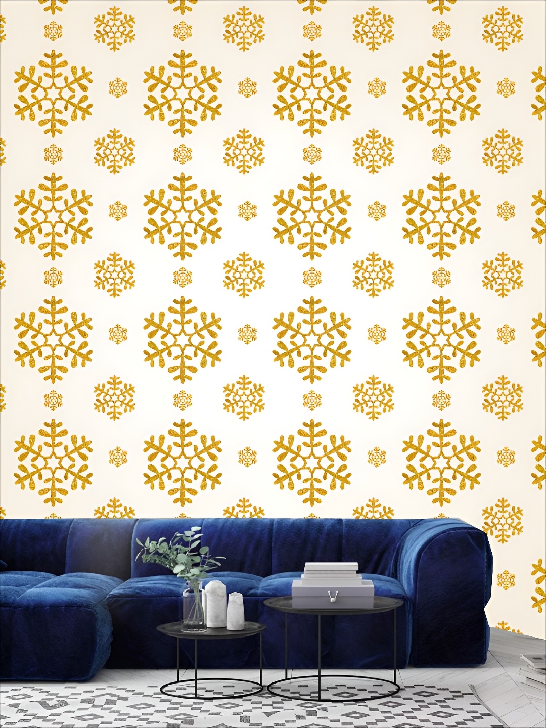

KSHIRSA Yellow & White Printed Self-Adhesive Wall Sicker