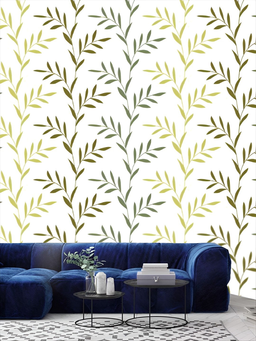 

KSHIRSA Green & White Printed Self-Adhesive Wall Sicker