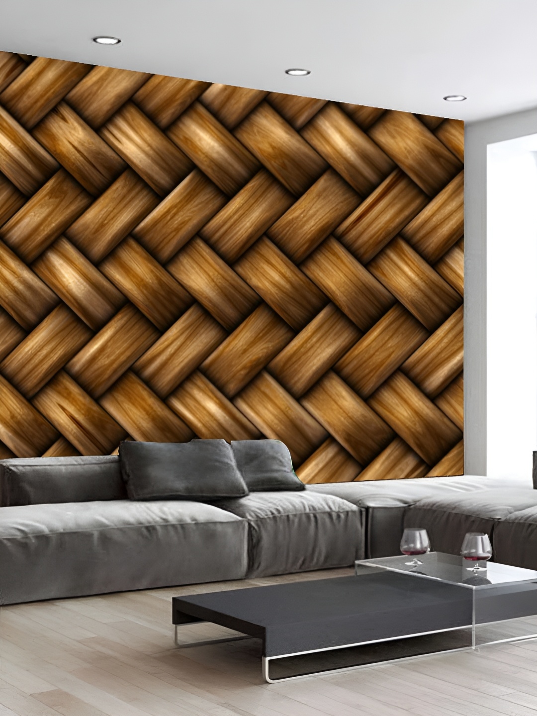 

KSHIRSA Brown 3D Printed Self Adhesive Wall Sticker