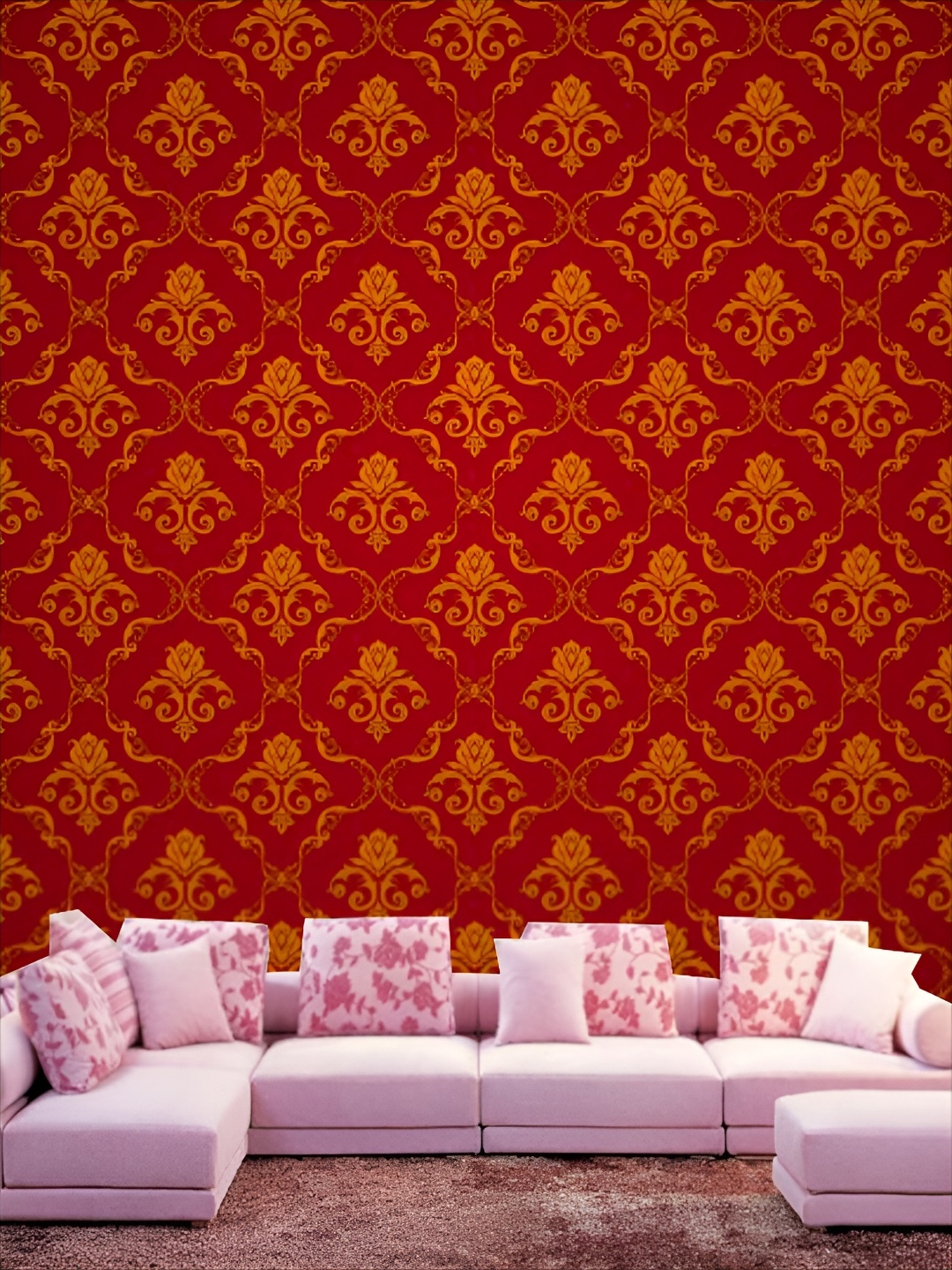 

KSHIRSA Red Printed Self-Adhesive Wall Sicker