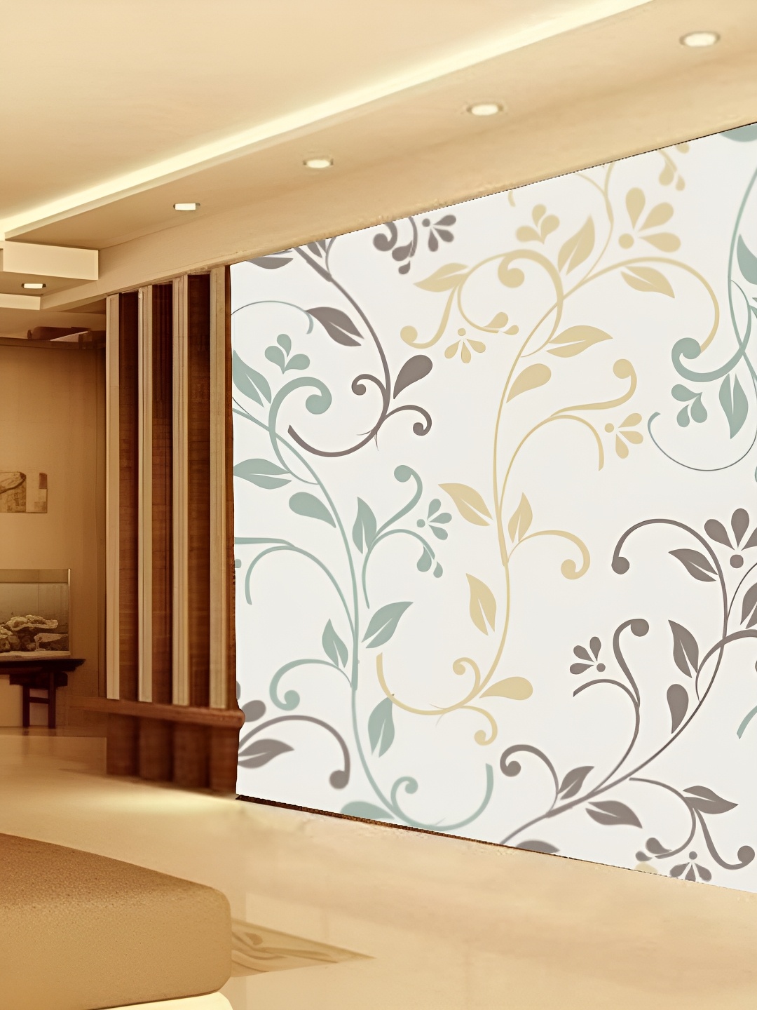 

KSHIRSA White & Brown 3D Printed Self Adhesive Wall Sticker