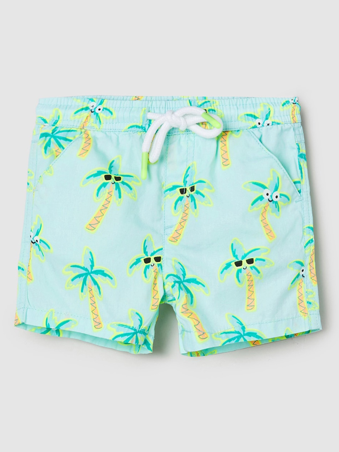 

max Boys Conversational Printed Cotton Shorts, Blue