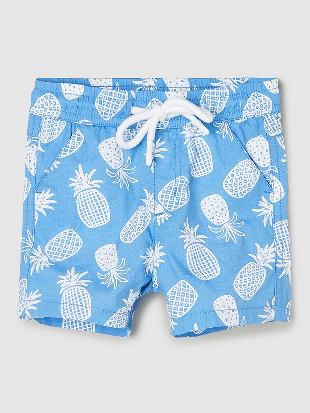 

max Boys Conversational Printed Pocket Pure Cotton Shorts, Blue