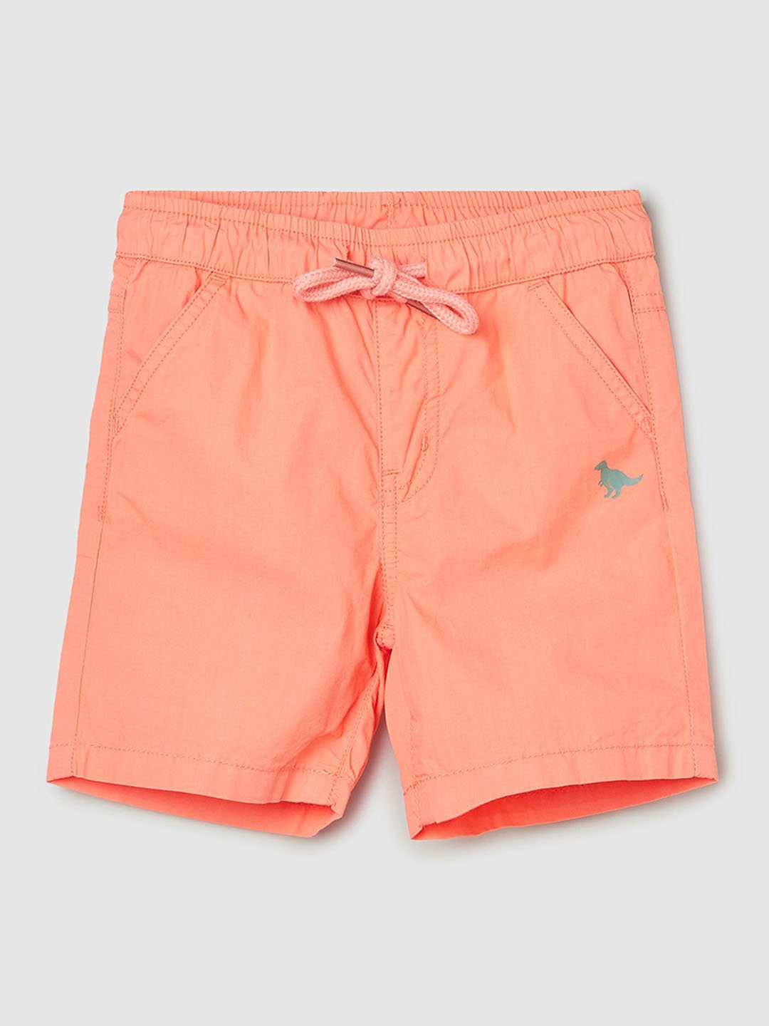 

max Boys Solid Mid-Rise Pure Cotton Regular Shorts, Coral