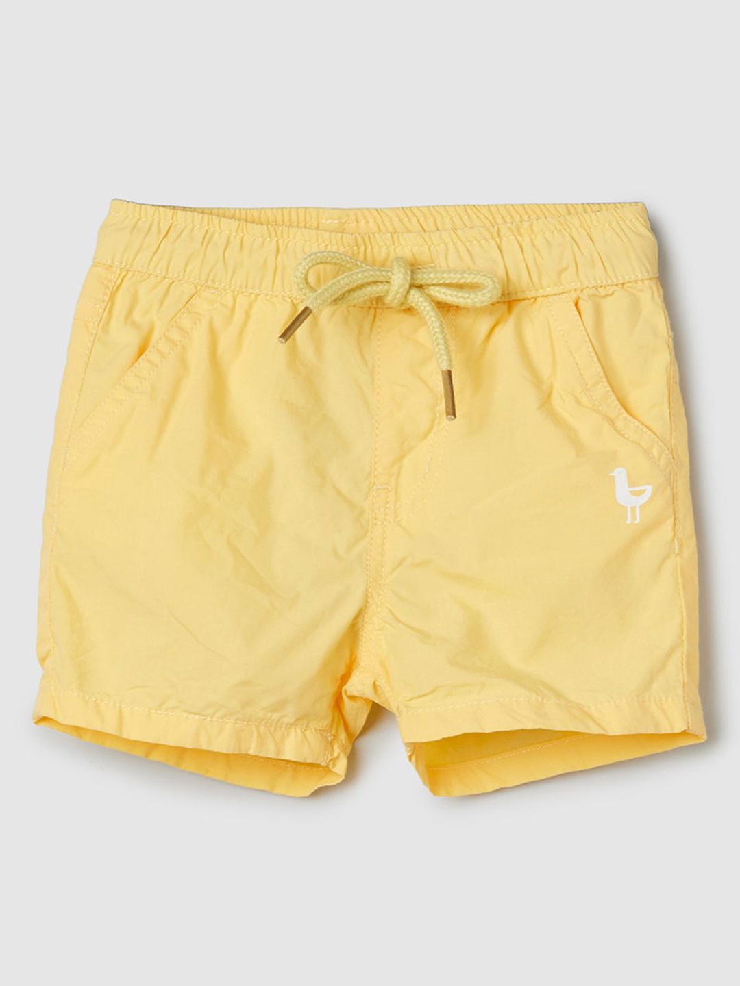 

max Boys Solid Mid-Rise Pure Cotton Regular Shorts, Yellow