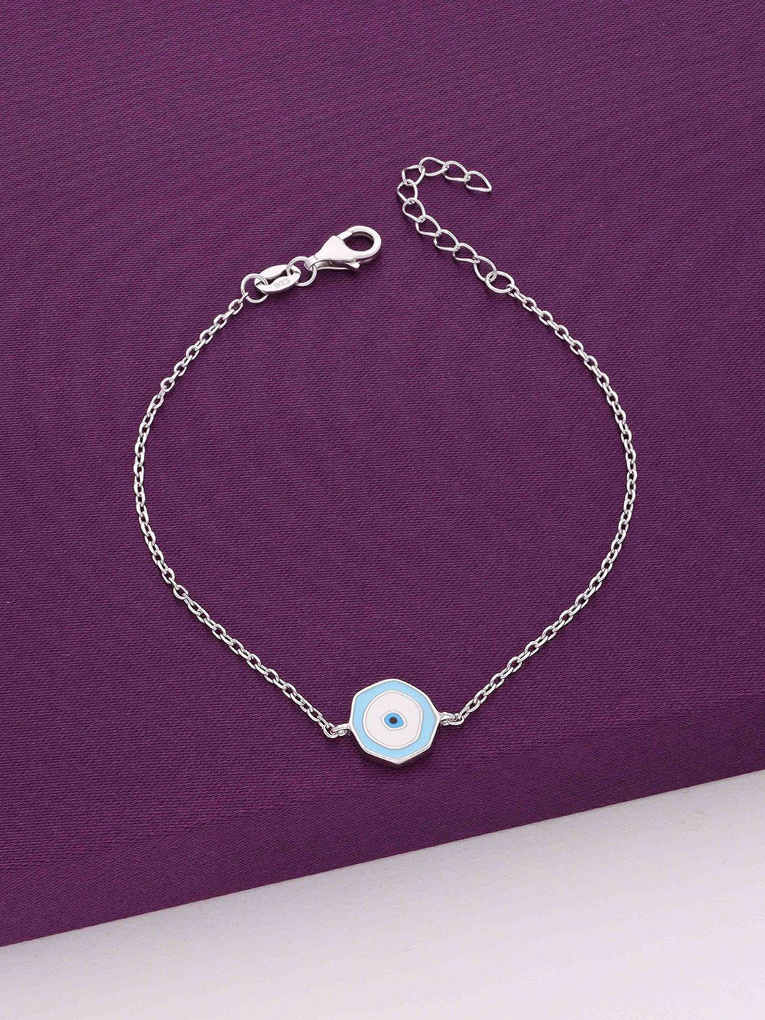 

KAI JEWEL Sterling Silver Cubic Zirconia Rhodium-Plated Charm Bracelet