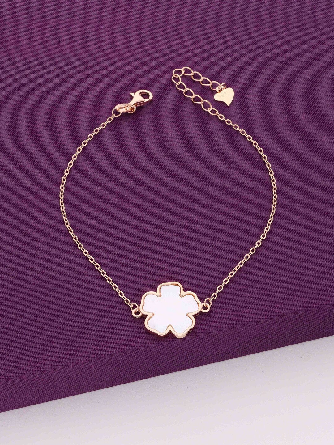 

KAI JEWEL Sterling Silver Rhodium-Plated Link Bracelet, Rose gold