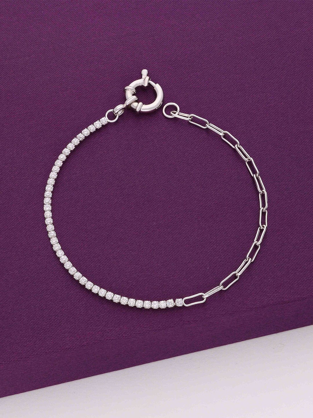 

KAI JEWEL Sterling Silver Cubic Zirconia Rhodium Plated Link Bracelet