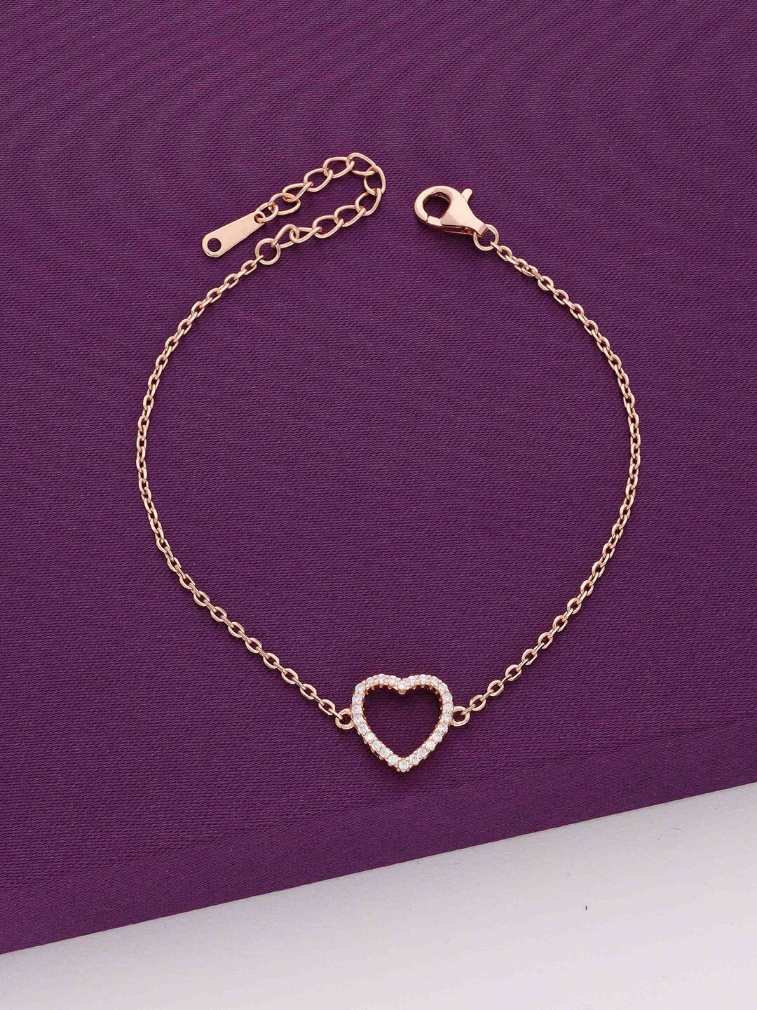 

KAI JEWEL Sterling Silver Cubic Zirconia Rose Gold Plated Link Bracelet