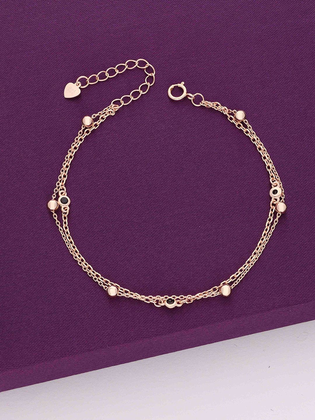 

KAI JEWEL Sterling Silver Cubic Zirconia Rose Gold Plated Link Bracelet