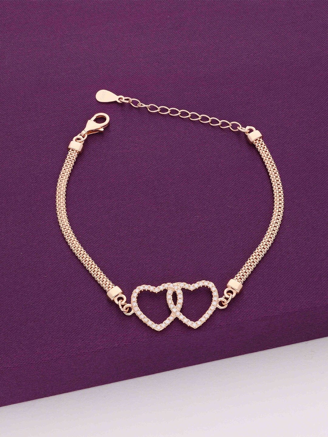 

KAI JEWEL Sterling Silver Cubic Zirconia Charm Bracelet, Rose gold