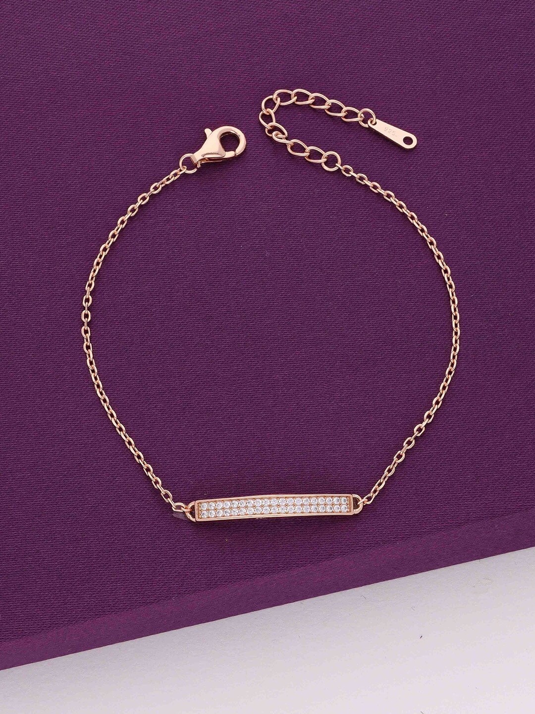 

KAI JEWEL Sterling Silver Cubic Zirconia Rose Gold Plated Link Bracelet