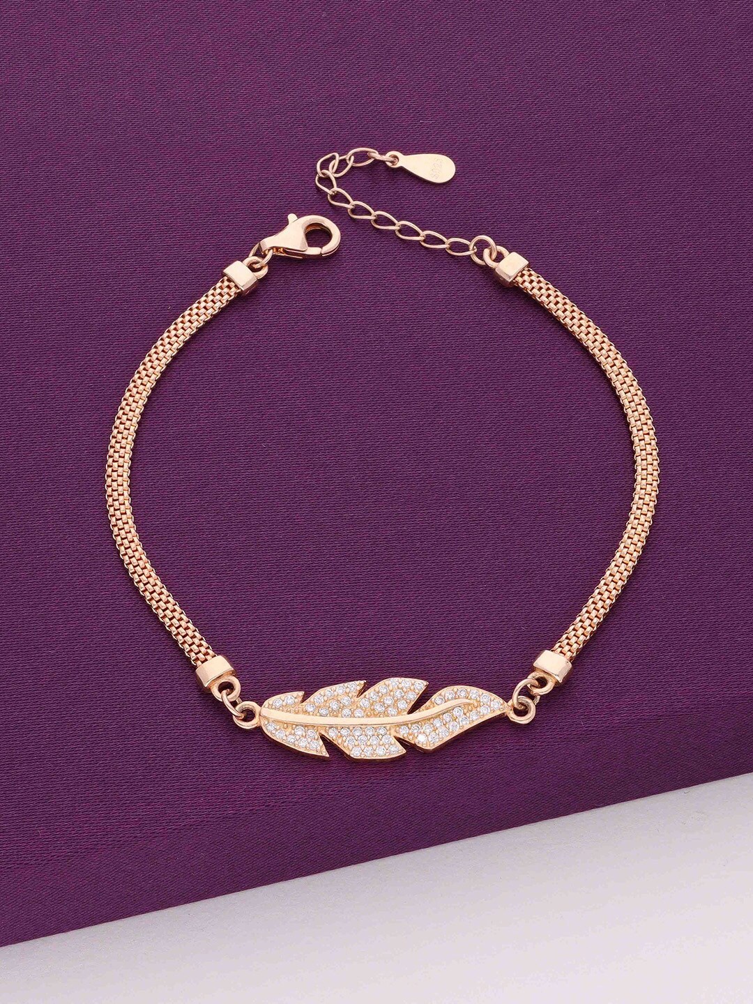 

KAI JEWEL Sterling Silver Cubic Zirconia Charm Bracelet, Rose gold