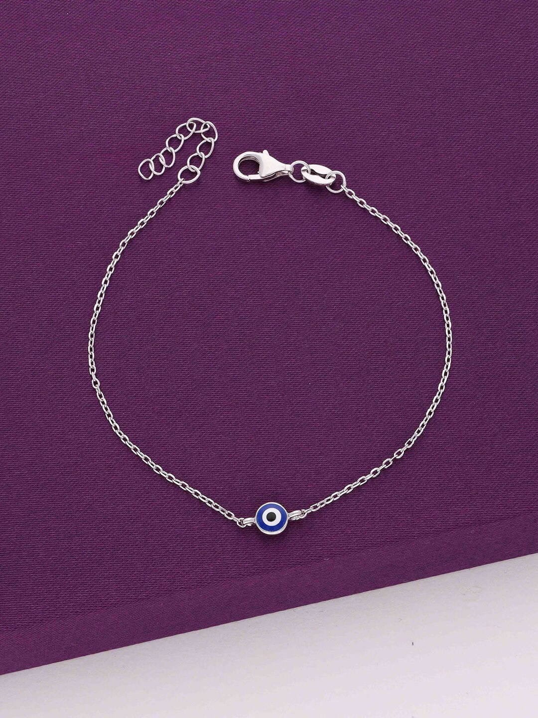 

KAI JEWEL 92.5 Sterling Silver Cubic Zirconia Rhodium-Plated Charm Bracelet