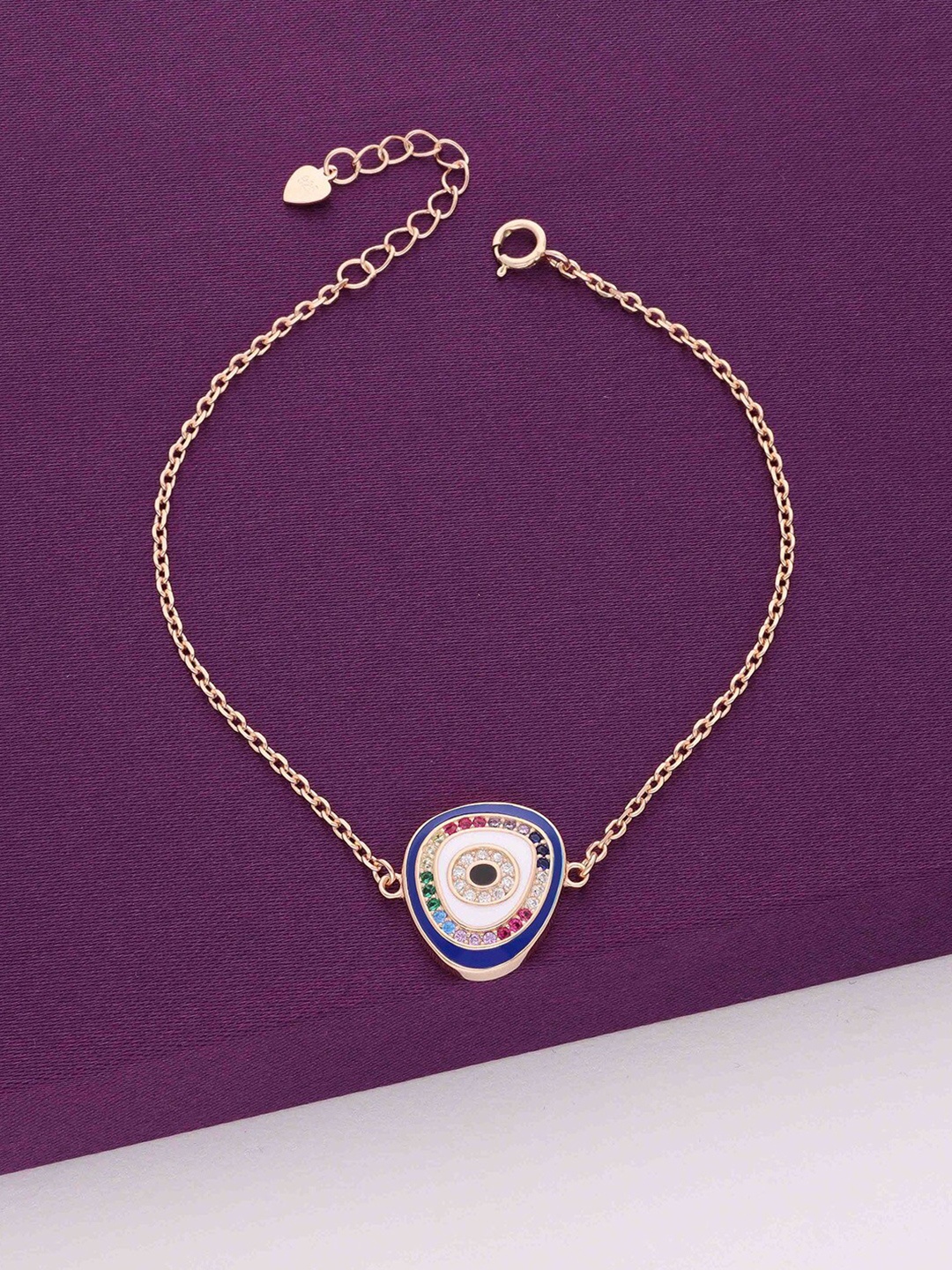 

KAI JEWEL Sterling Silver Cubic Zirconia Rose Gold Plated Link Bracelet