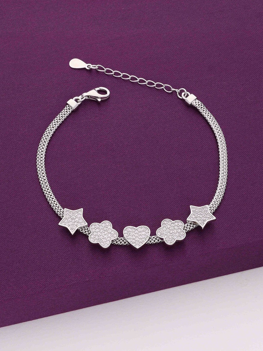 

KAI JEWEL Sterling Silver Cubic Zirconia Rhodium Plated Link Bracelet