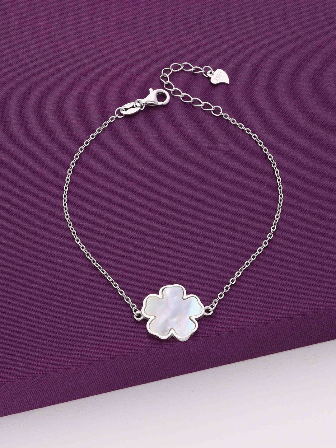 

KAI JEWEL Sterling Silver Mother of Pearl Rhodium Plated Wraparound Bracelet
