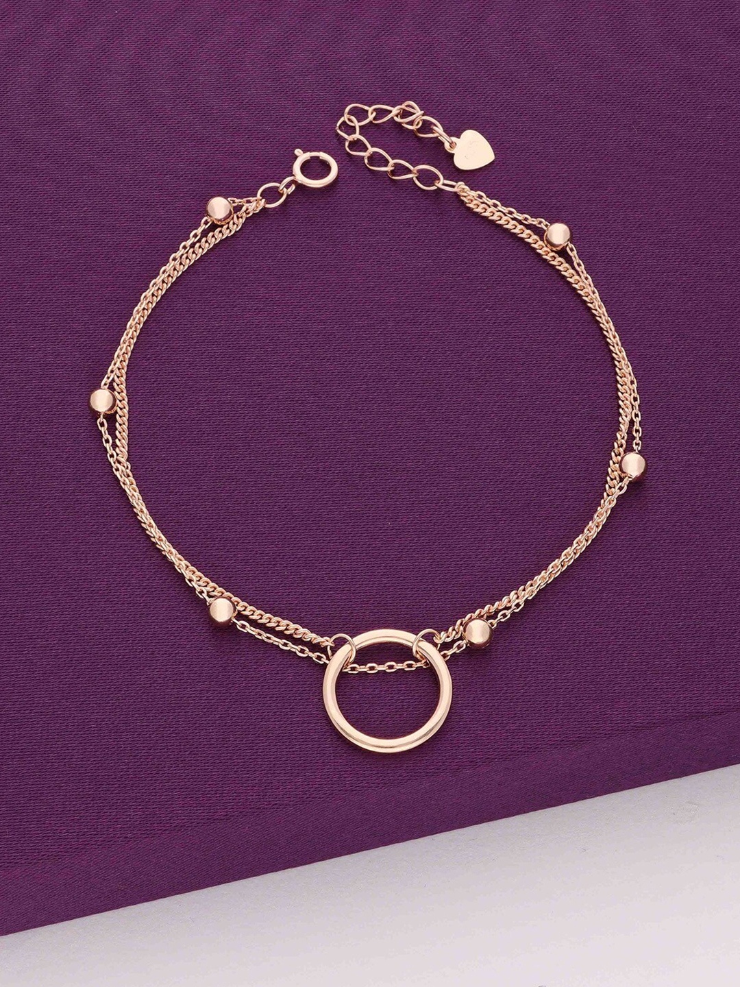 

KAI JEWEL Sterling Silver Cubic Zirconia Rose Gold Plated Charm Bracelet