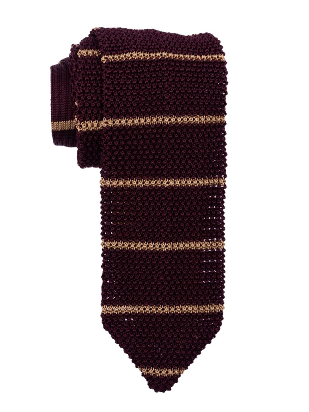 

The Tie Hub Men Striped Skinny Tie, Maroon