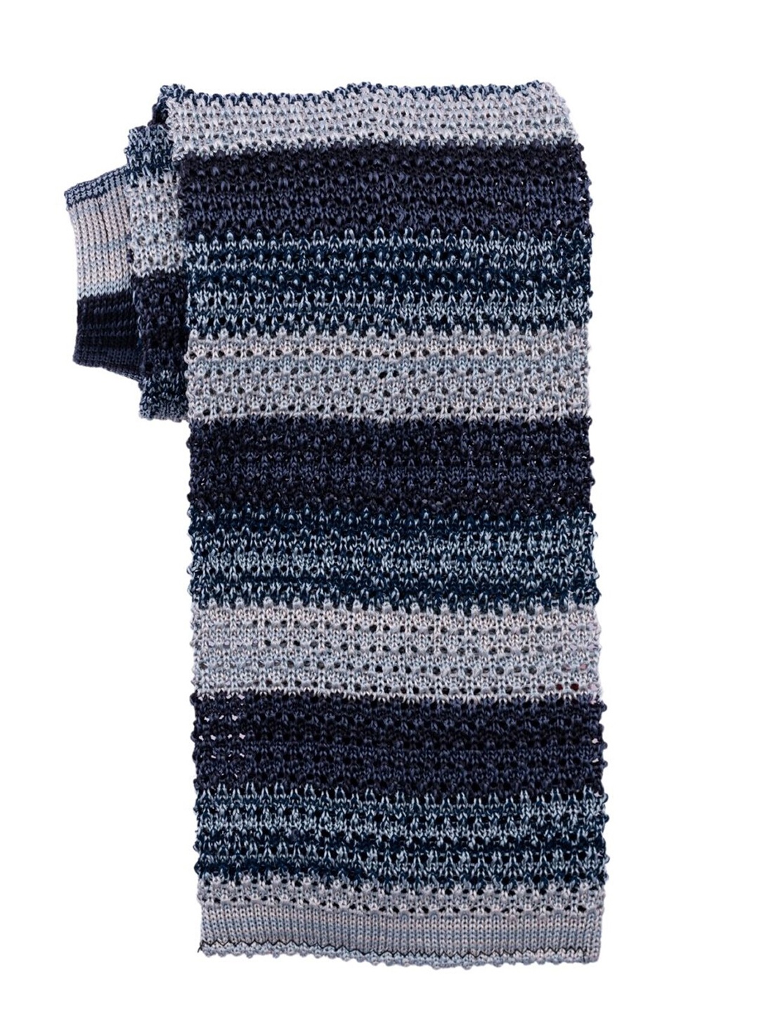 

The Tie Hub Men Striped Broad Tie, Blue