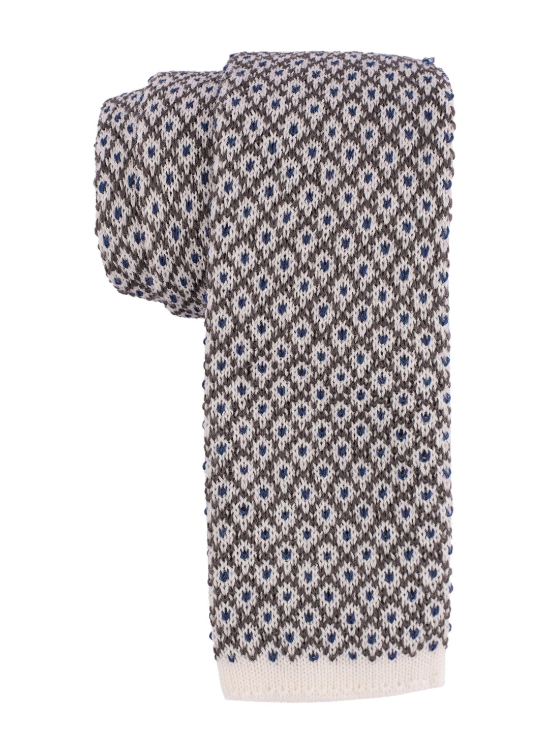 

The Tie Hub Men Woven Design Broad Tie, White