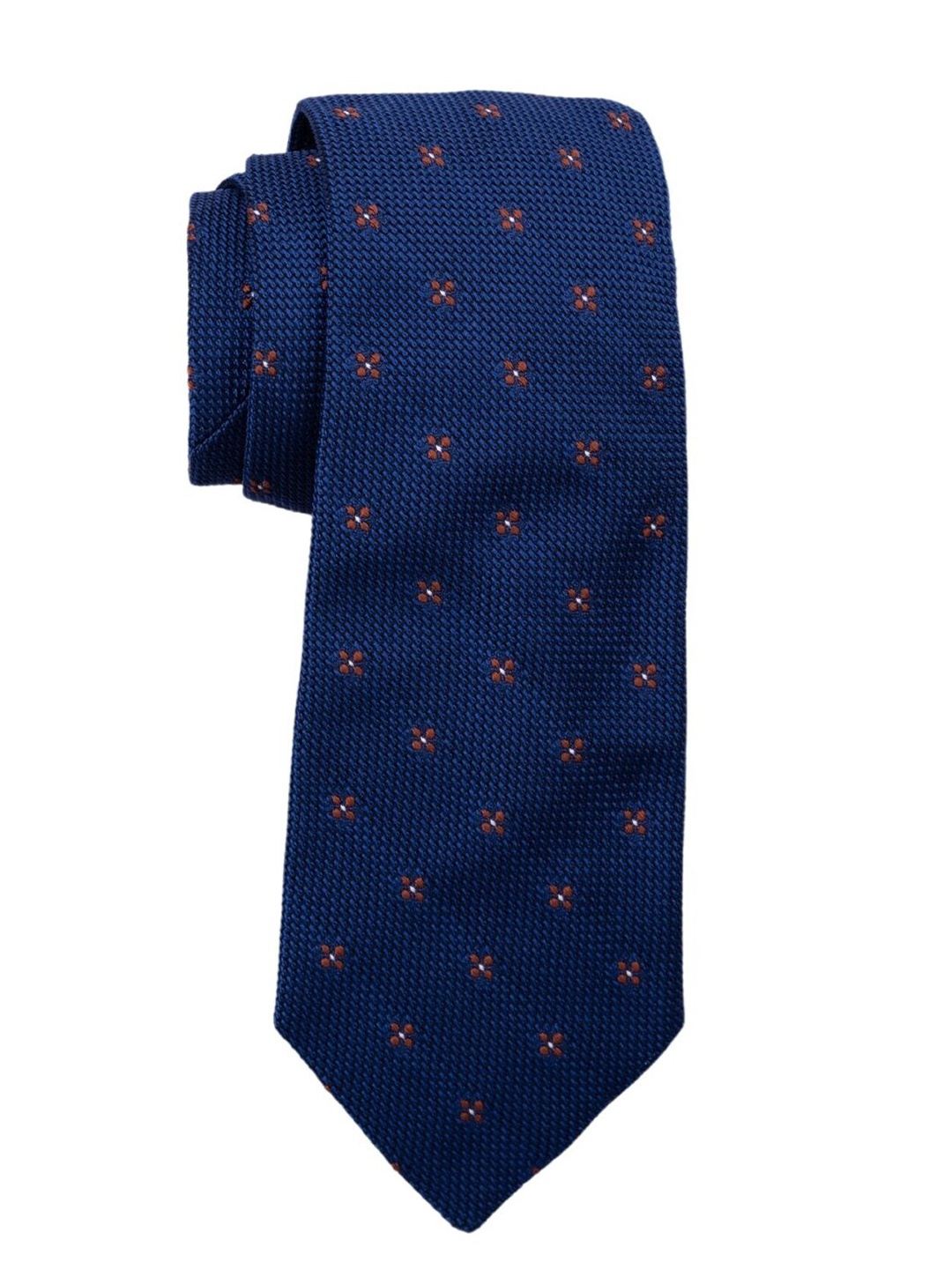 

The Tie Hub Men Woven Design Woollen Broad Tie, Navy blue