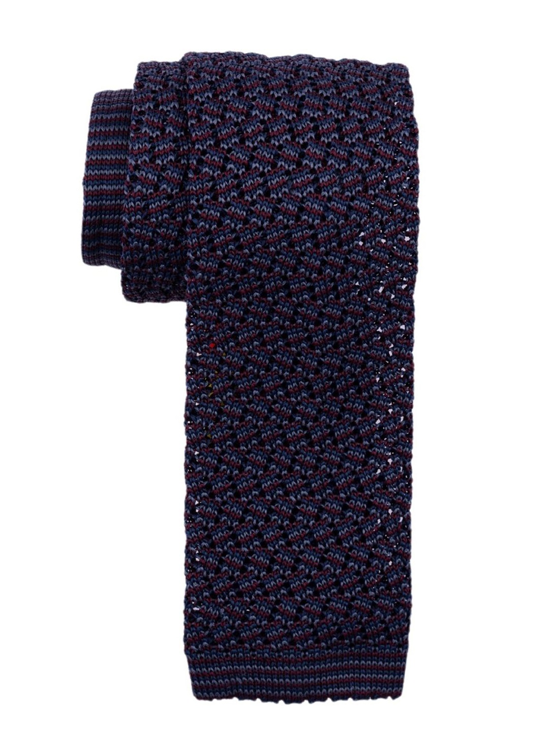 

The Tie Hub Men Woven Design Broad Tie, Navy blue