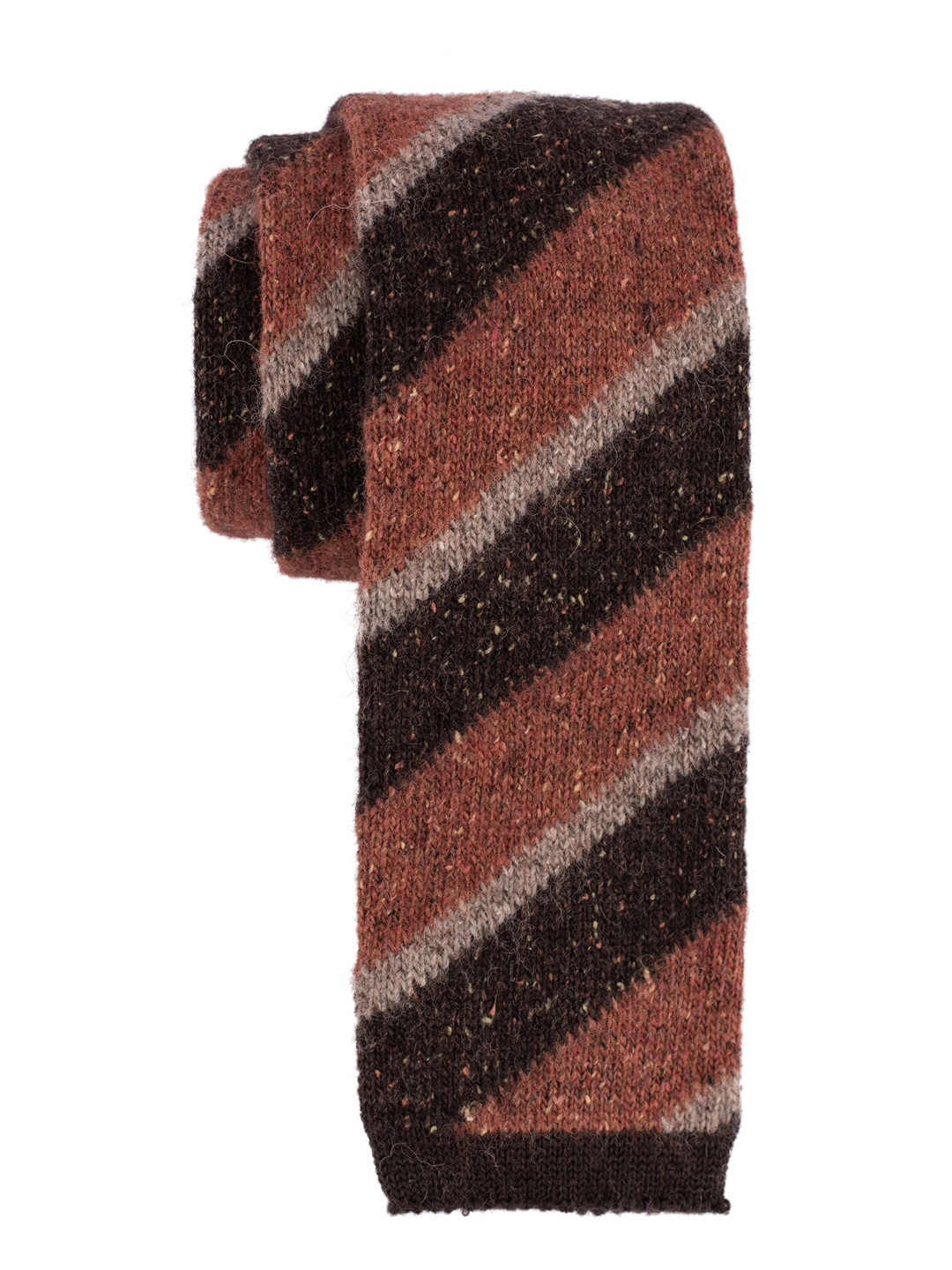 

The Tie Hub Men Striped Broad Tie, Brown