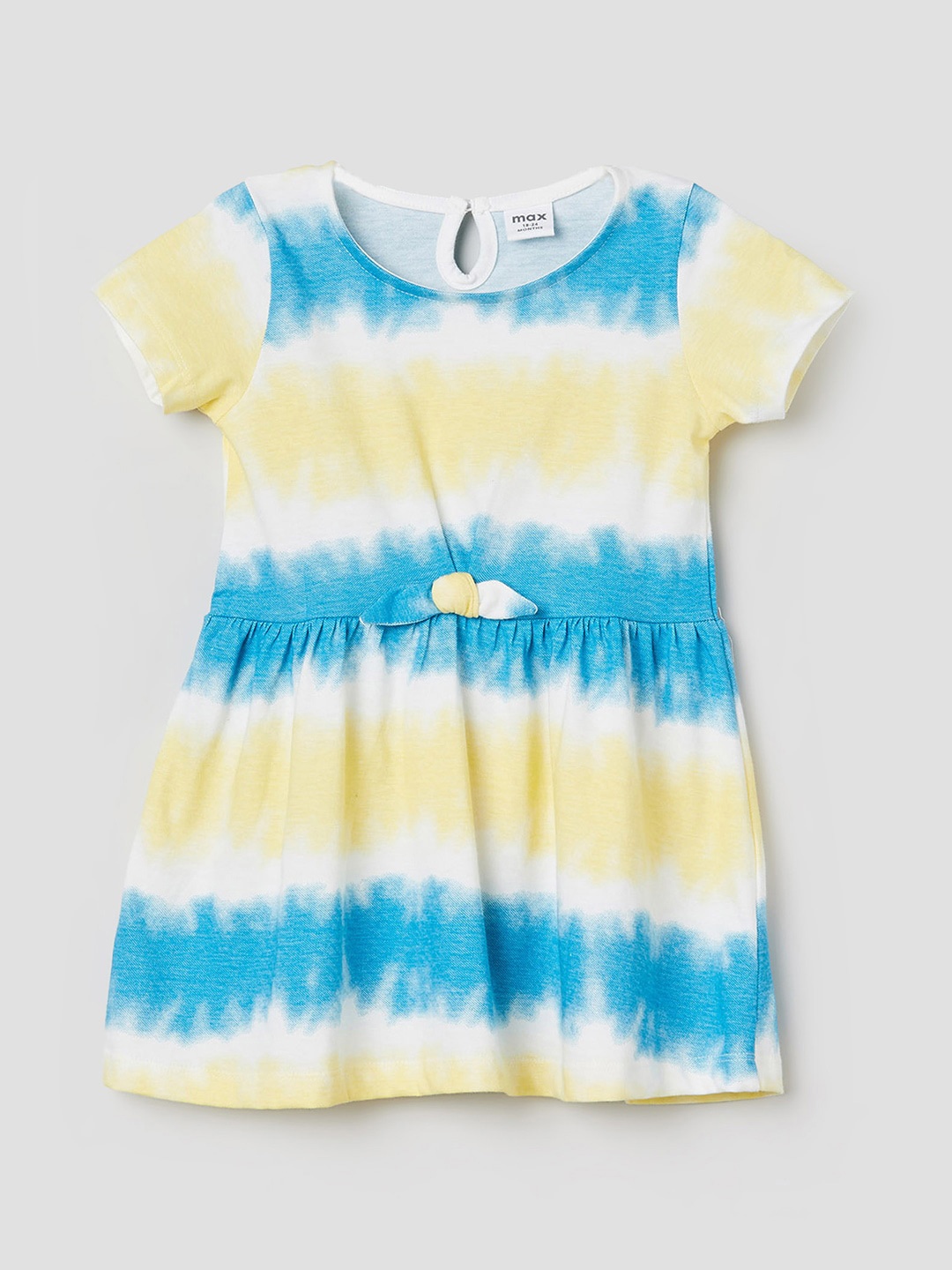 

max Girls Tie And Dye Cotton A-Line Dress, White