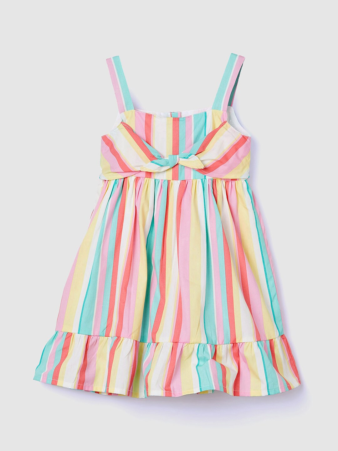 

max Striped Empire Cotton Dress, White