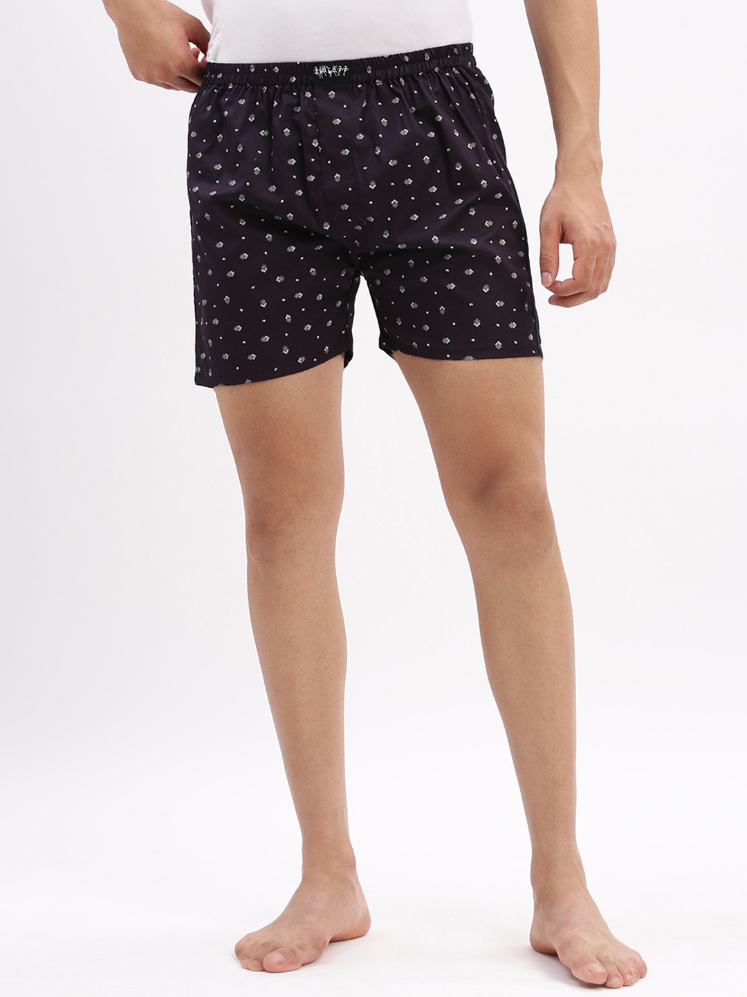 

SHOWOFF Printed Cotton Boxers AM-149-10_NavyBlue-Navy Blue