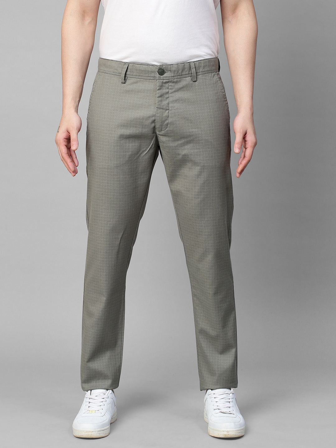 

GENIPS Men Cotton Stretchable Slim Fit Trousers, Green