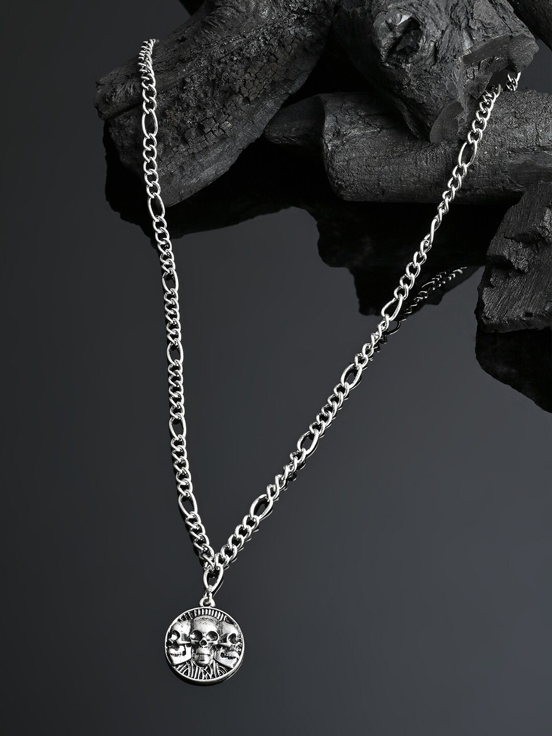 

The Bro Code Men Silver-Plated Skull Necklace